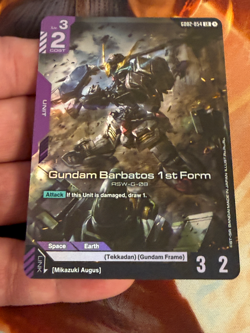 Bandai Gundam TCG Gundam Barbatos 1st Form GD02-054 LR Foil Unit Card - Image 3