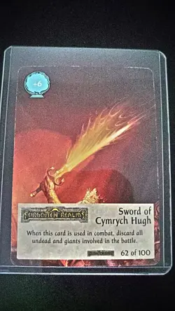 Spellfire CCG Forgotten Realms card #62 of 100 Sword of Cymrych Hugh Rare LP(EX) - Image 1