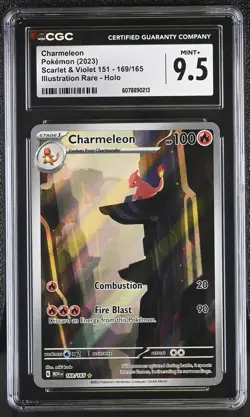 Pokemon TCG GRADED 2023 Charmeleon 169/165 SV 151 MEW IR M+ 9.5 CGC ENG - Image 1