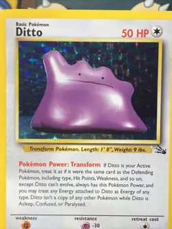 Pokemon TCG Ditto 3/62 Fossil Unlimited Holo Rare Vintage 1999 WOTC - Image 3