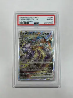 2023 POKEMON SWORD AND SHIELD CROWN ZENITH GG44 FULL ART MEWTWO VSTAR PSA 10 - Image 1
