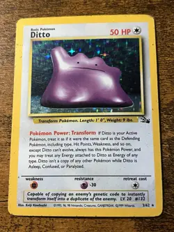Pokemon TCG Ditto Fossil 3/62 Holo Unlimited Holo Rare - Image 1