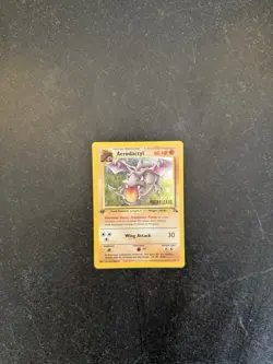 Aerodactyl 1/62 - FIRST EDITION Fossil Rare Holo Prerelease Stamped - Image 2