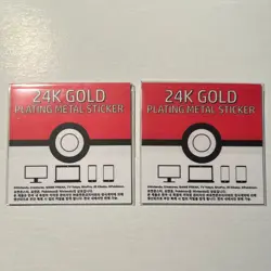 24k Gold Plated Pokemon Sticker (2023 Korean) - Clefairy and Clefable Set - Image 2