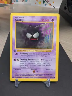 Gastly 1st Edition Base Set 50/102 WOTC Pokemon 1999 Shadowless - Image 1