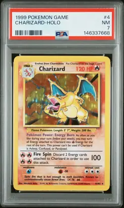 1999 POKEMON GAME #4 CHARIZARD-HOLO PSA 7 - Image 3