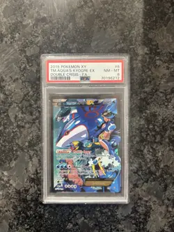 Pokemon Team Aqua's Kyogre EX Full Art 2015 XY Double Crisis #6 PSA 8 - Image 1