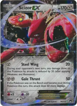 1x Scizor-EX - 76/122 - Holo Rare ex Lightly Played Pokemon XY-- Breakpoint - Image 1