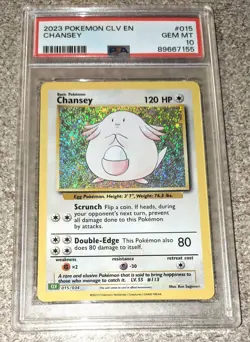 PSA 10 Gem MT Chansey 015/034 English Pokemon TCG (Rare Holo) 2023 - Image 2