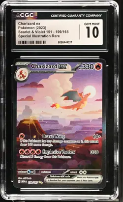Pokemon TCG GRADED 2023 Charizard ex 199/165 SV 151 MEW SIR GM 10 CGC ENG - Image 1