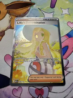 Pokemon TCG Holo Ultra Rare Full Art Lillie's Determination Trainer Card 184/132 - Image 1