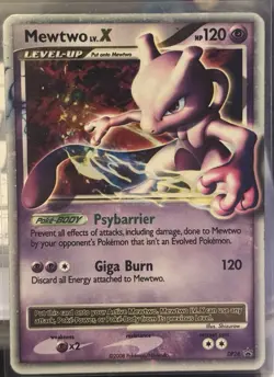 Pokemon Mewtwo LV.X Holo Card 2007-09 Diamond and Pearl Black Star Promos #DP28 - Image 1