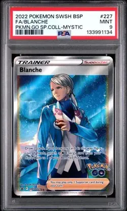 2022 Pokemon GO SWSH227 Full Art Black Star Promo BLANCHE - PSA 9 - Image 1