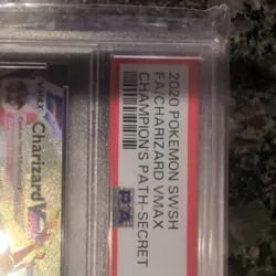 Pokemon SWSH Champion's Path 074/073 Charizard Vmax Secret Rainbow PSA 9 - Image 2