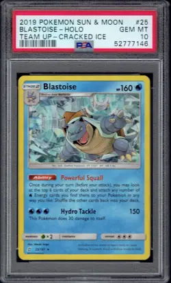 2019 Pokemon Blastoise Holo Cracked Ice 25/181 PSA 10 (Team Up) - Image 1