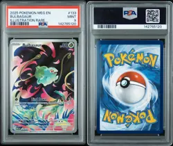 2025 POKEMON MEG EN-MEGA EVOLUTION ILLUSTRATION RARE #133 BULBASAUR PSA 9 - Image 3