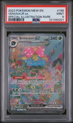 2023 POKEMON MEW EN-151 SPECIAL ILLUSTRATION RARE #198 VENUSAUR EX PSA 9 - Image 1