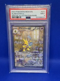 2023 POKEMON MEW EN-151 SPECIAL ILLUSTRATION RARE #201 ALAKAZAM EX PSA 9 - Image 1