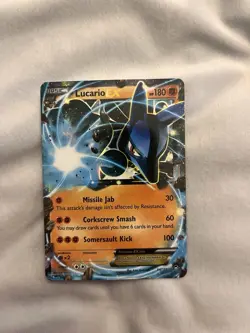 Pokemon Lucario EX Ultra Rare Holo Card 54/111 XY Furious Fists TCG - Image 1