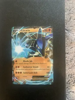 Pokemon Card Lucario EX 54/111 Furious Fists Ultra Rare Holo DMG - Image 1