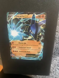 Pokemon Card Lucario EX 54/111 Furious Fists Ultra Rare Holo DMG - Image 5