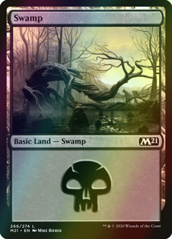 MTG Swamp (266) Foil ** Core Set 2021 ** English (NM) - Image 1