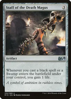 Staff of the Death Magus 1x MtG 2015 m15 Core Edition PLAYED - Image 1