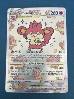 Pokemon Simisear VSTAR GG37/GG70 Crown Zenith: Galarian Gallery Holo - Image 1