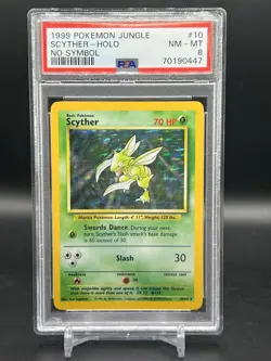 Scyther Holo Rare No Symbol 1999 Pokemon Jungle PSA 8 NM WOTC English - Image 1