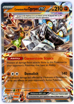 Pokemon TCG Cornerstone Mask Ogerpon ex 112/167 Twilight Masquerade Double Rare - Image 1