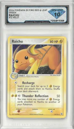 2004 Pokemon EX Fire Red & Leaf Green RAICHU #12/112 Holo 💎 DSG 10 Gem Mint - Image 1