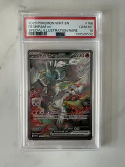 2025 POKEMON WHT EN-WHITE FLARE SPECIAL ILLUSTRATION RARE RESHIRAM EX PSA 10 - Image 1
