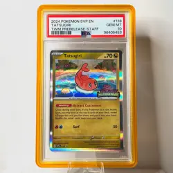 POP 33! 2024 Pokemon Twilight Masquerade Tatsugiri SVP118 STAFF Promo 118 PSA 10 - Image 1