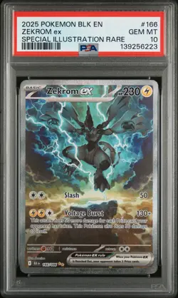 2025 POKEMON BLK EN-BLACK BOLT SPECIAL ILLUSTRATION RARE #166 ZEKROM EX PSA 10 - Image 1