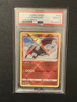Radiant Charizard 020/159 PSA 10 Crown Zenith SWSH Pokemon 2023 Gem Mint 💎 - Image 1