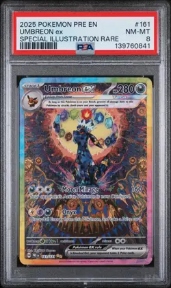 2025 POKEMON PRE EN-PRISMATIC EVOLUTIONS #161 UMBREON EX PSA 8 - Image 1