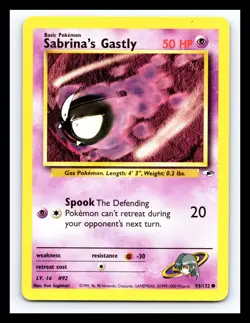 💥 Sabrina's Gastly Gym Heroes Non Holo # 96/132 Pokemon 2000 - Image 1