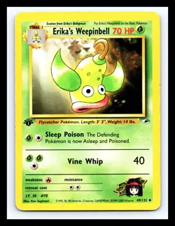 💥 Erika's Weepinbell 1st Edition Logo Gym Heroes Non Holo #49/132 Pokemon 2000 - Image 1