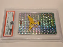 1996 PSA 7 Zapdos 145 Japanese Pocket Monsters Carddass Green Prism Bandai NM - Image 3