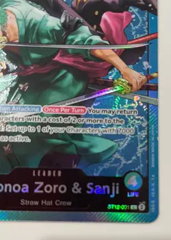 One Piece TCG Starter Deck ST12-001 Roronoa Zoro & Sanji Foil Leader LP (pics) - Image 2