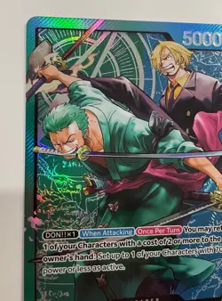 One Piece TCG Starter Deck ST12-001 Roronoa Zoro & Sanji Foil Leader LP (pics) - Image 3