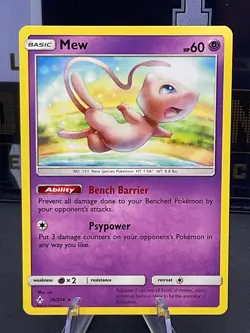 Pokemon TCG Mew 76/214 Sun & Moon Unbroken Bonds Non-Holo Rare Card - Image 1