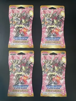 Lot of 4 Digimon TCG Great Legend BT04 English Sealed 12 Card Booster Packs New - Image 1