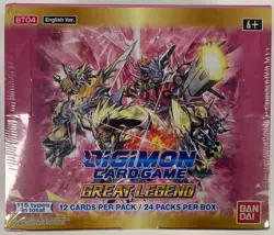 Digimon Great Legend Trading Card Game 4 Booster Pack Lot Set CCG TCG - Image 1