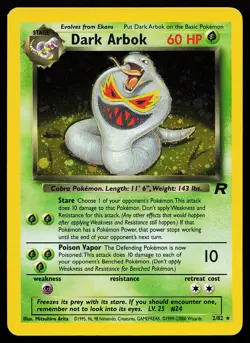 Dark Arbok 2/82 Holo Rare Team Rocket Pokemon Card - Image 1