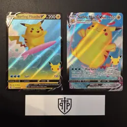 Pokemon TCG - Surfing Pikachu 2-Card Lot - Ultra Rare Holo - NM - Image 1