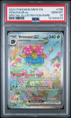 2023 POKEMON MEW EN-151 SPECIAL ILLUSTRATION RARE #198 VENUSAUR EX PSA 10 - Image 1