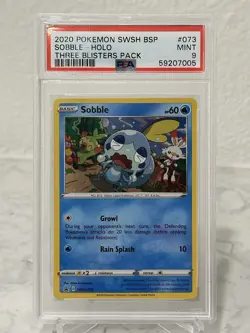 2020 Pokemon Sword & Shield BSP #073 - 3 Blisters Pack Sobble HOLO - PSA 9 MINT - Image 1
