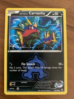 Pokemon TCG Team Aqua's Carvanha Double Crisis 20/34 Regular Common - Image 1