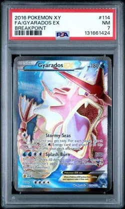 2016 POKEMON XY BREAKPOINT #114 FULL ART/GYARADOS EX PSA 7 - Image 1
